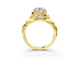 Yellow gold Round Solitaire Leaf-Inspired Engagement Ring with Prong Setting_18