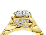 Yellow gold Round Solitaire Leaf-Inspired Engagement Ring with Prong Setting_19