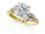 Yellow gold Round Solitaire Marquise Twist Band with Six-Prong Setting_71