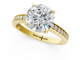 Yellow gold Round Solitaire Pavé Band Prong Setting Ring_24