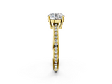 Yellow gold Round Solitaire Pavé Band Prong Setting Ring_25