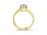 Yellow gold Round Solitaire Pavé Band Prong Setting Ring_26