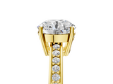 Yellow gold Round Solitaire Pavé Band Prong Setting Ring_28