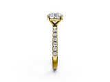Yellow gold Round Solitaire Pavé Band with Four-Prong Setting_175