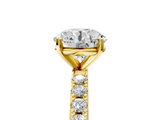 Yellow gold Round Solitaire Pavé Band with Four-Prong Setting_178