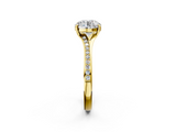Yellow gold Round Solitaire Pavé Band with Four-Prong Setting_47