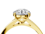 Yellow gold Round Solitaire Pavé Band with Four-Prong Setting_49