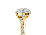 Yellow gold Round Solitaire Pavé Band with Four-Prong Setting_50