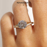 Yellow gold Round Solitaire Pavé Band with Four-Prong Setting_65