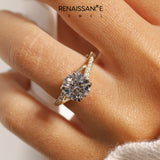 Yellow gold Round Solitaire Pavé Band with Four-Prong Setting_66