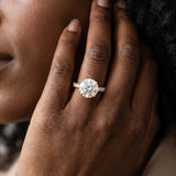Yellow gold Round Solitaire Pave Diamond Engagement Ring with Prong Setting_14