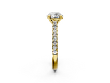 Yellow gold Round Solitaire Pave Diamond Engagement Ring with Prong Setting_33