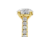 Yellow gold Round Solitaire Pave Diamond Engagement Ring with Prong Setting_36