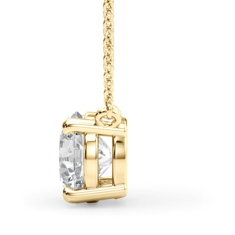 Yellow gold Round Solitaire Pendant with Four-Prong Basket Setting 2