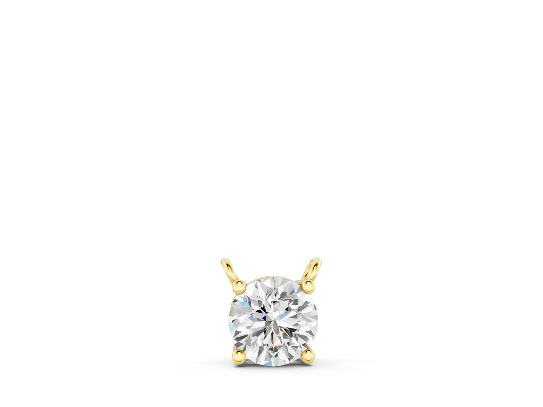 Yellow gold Round Solitaire Pendant with Four-Prong Basket Setting_13