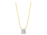 Yellow gold Round Solitaire Pendant with Four-Prong Basket Setting_14