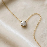 Yellow gold Round Solitaire Pendant with Four-Prong Basket Setting_20