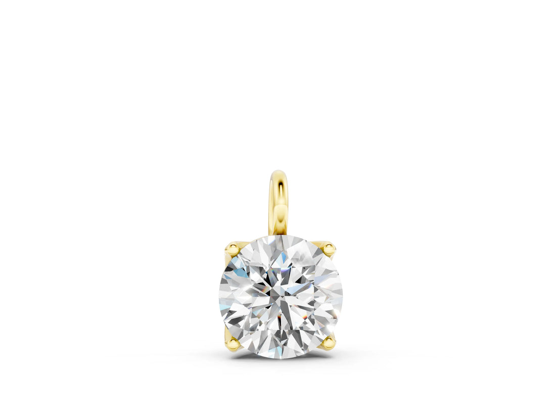 Yellow gold Round Solitaire Pendant with Four-Prong Setting_29