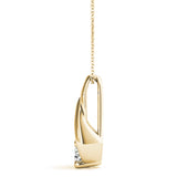 Yellow gold Round Solitaire Prong-Set Diamond Pendant 2