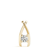 Yellow gold Round Solitaire Prong-Set Pendant 1