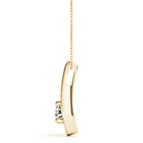 Yellow gold Round Solitaire Prong-Set Pendant 2