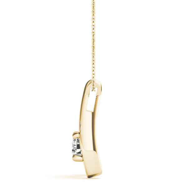 Yellow gold Round Solitaire Prong-Set Pendant
