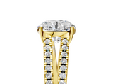 Yellow gold Round Solitaire Split Shank Pavé Diamond Engagement Ring_322