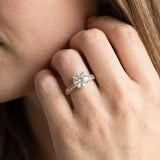 Yellow gold Round Solitaire Split Shank Pave Diamond Engagement Ring with Four-Prong Setting_14