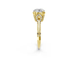 Yellow gold Round Solitaire Split Shank Pave Diamond Engagement Ring with Four-Prong Setting_52