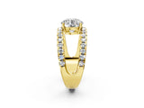 Yellow gold Round Solitaire Split Shank Pave Diamond Ring_63
