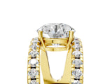 Yellow gold Round Solitaire Split Shank Pave Diamond Ring_66