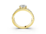 Yellow gold Round Solitaire Split Shank Pave Diamond Ring_76