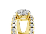 Yellow gold Round Solitaire Split Shank Pave Diamond Ring_78