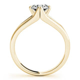 Yellow gold Round Solitaire Split Shank Prong Set Ring 2