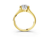 Yellow gold Round Solitaire Tension Set Diamond Ring with Split Shank Band_27