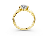 Yellow gold Round Solitaire Tension Set Diamond Ring with Wide Band_26