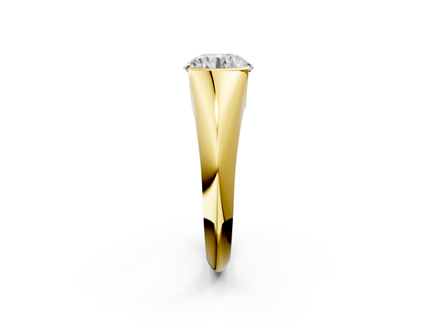 Yellow gold Round Solitaire Tension Set Diamond Ring_23