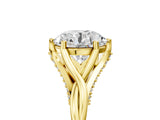 Yellow gold Round Solitaire Twist Band Six-Prong Setting 1