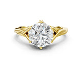 Yellow gold Round Solitaire Twist Band Six-Prong Setting 2