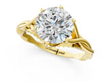 Yellow gold Round Solitaire Twist Band Six-Prong Setting 3