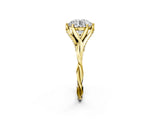 Yellow gold Round Solitaire Twist Band Six-Prong Setting 4