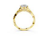 Yellow gold Round Solitaire Twist Band Six-Prong Setting 5