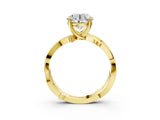 Yellow gold Round Solitaire Twist Band with Pavé Accents and Four-Prong Setting_32
