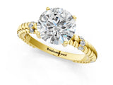 Yellow gold Round Solitaire Twisted Band Prong Set Engagement Ring_71