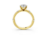 Yellow gold Round Solitaire Twisted Band Prong Set Engagement Ring_73