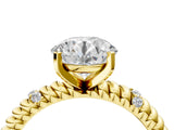 Yellow gold Round Solitaire Twisted Band Prong Set Engagement Ring_74