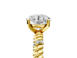 Yellow gold Round Solitaire Twisted Band Prong Set Engagement Ring_75
