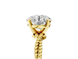 Yellow gold Round Solitaire Twisted Band with Bead Prong Setting_403