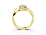 Yellow gold Round Solitaire Twisted Band with Prong Setting_22