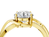 Yellow gold Round Solitaire Twisted Band with Prong Setting_23